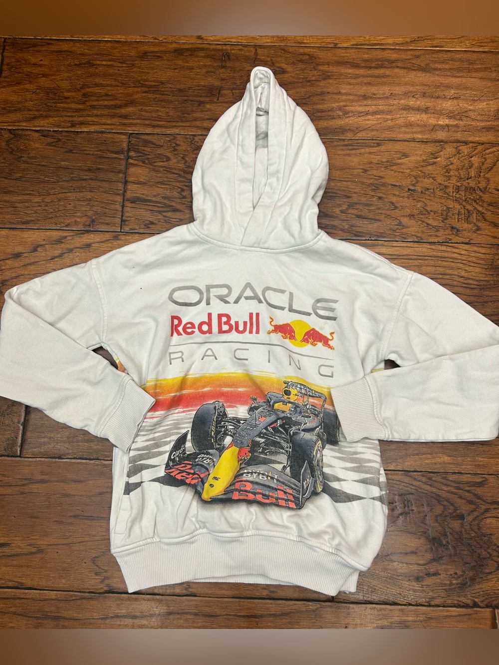 Oracle Red Bull Racing Graphic Hoodie - White with Yellow & Red Accents